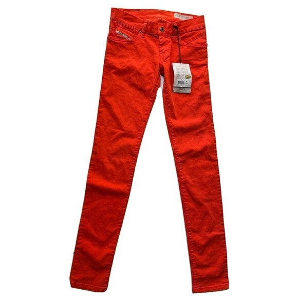Diesel Women Denim Orange Getlegg Slim Skinny 0019Z Jeans Size W26 - Picture 2 of 8